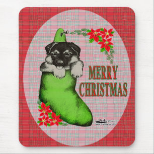 Merry Christmas Puppy Mouse Mat