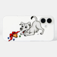 Merry Christmas! Puppy with Bell and Ball