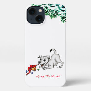 Merry Christmas! Puppy with Bell and Ball iPhone 13 Case