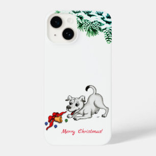 Merry Christmas! Puppy with Bell and Ball iPhone 14 Case
