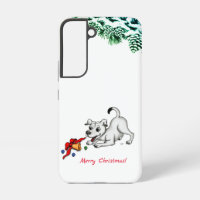 Merry Christmas! Puppy with Bell and Ball