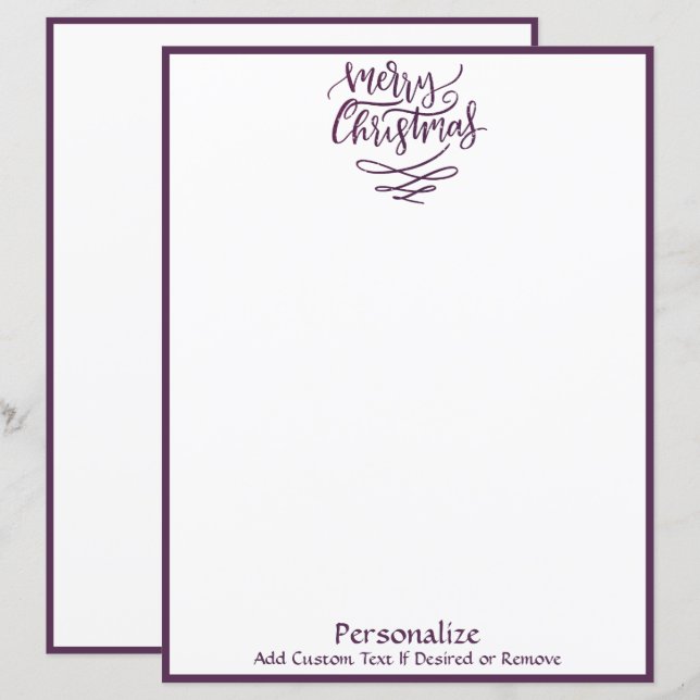Merry Christmas Purple Holiday Personalised (Front/Back)