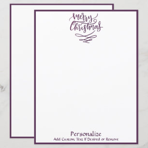 Merry Christmas Purple Holiday Personalised