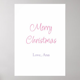 merry christmas purple pink name love holiday simp poster