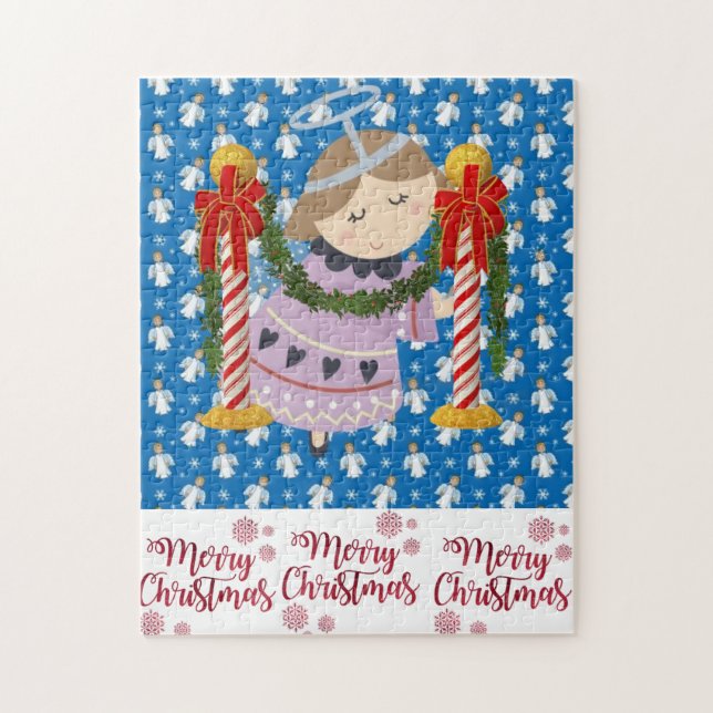 Merry Christmas Puzzle Angel (Vertical)