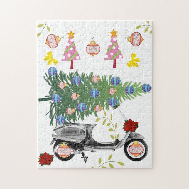 Merry Christmas Puzzle Christmas Retro  (Vertical)