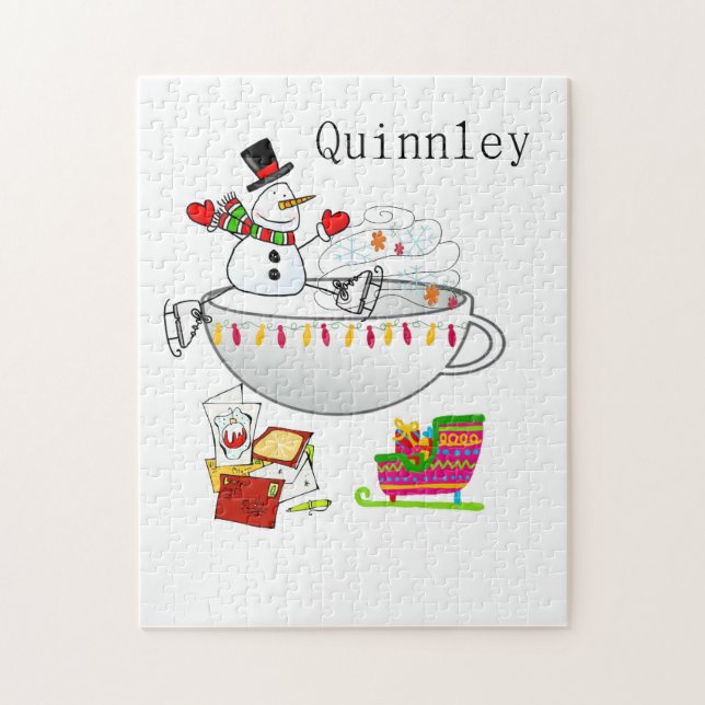 Merry Christmas Puzzle Christmas Snowman  (Vertical)