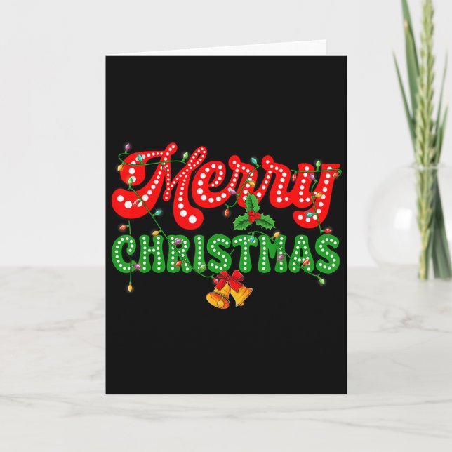 Merry Christmas Pyjamas Family Matching Xmas Tree  Card (Front)