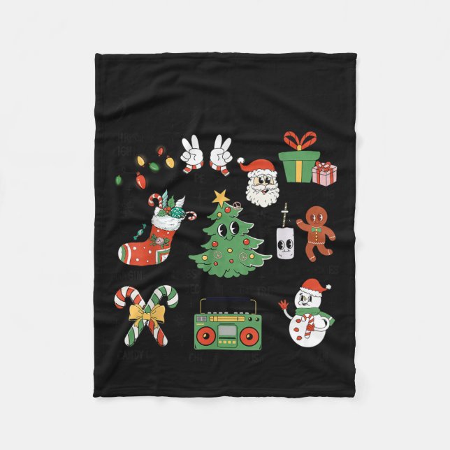 Merry Christmas Pyjamas Family Matching Xmas Tree  Fleece Blanket (Front)