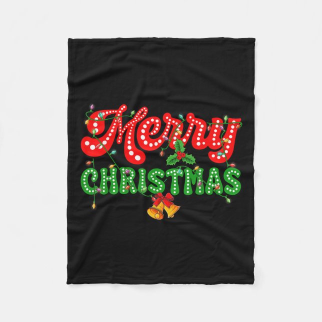 Merry Christmas Pyjamas Family Matching Xmas Tree  Fleece Blanket (Front)