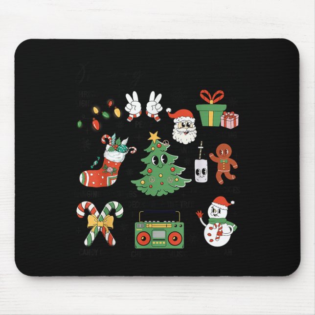 Merry Christmas Pyjamas Family Matching Xmas Tree  Mouse Mat (Front)