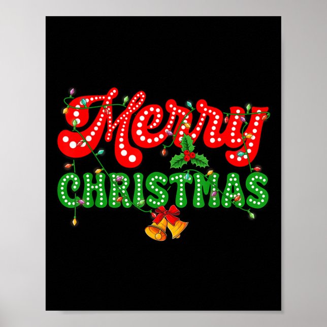 Merry Christmas Pyjamas Family Matching Xmas Tree  Poster (Front)