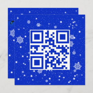 Merry Christmas QR Code On Snowflakes Holiday Card