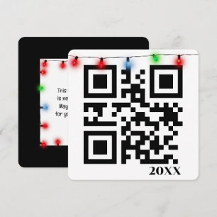 Merry Christmas QR Code With String Lights