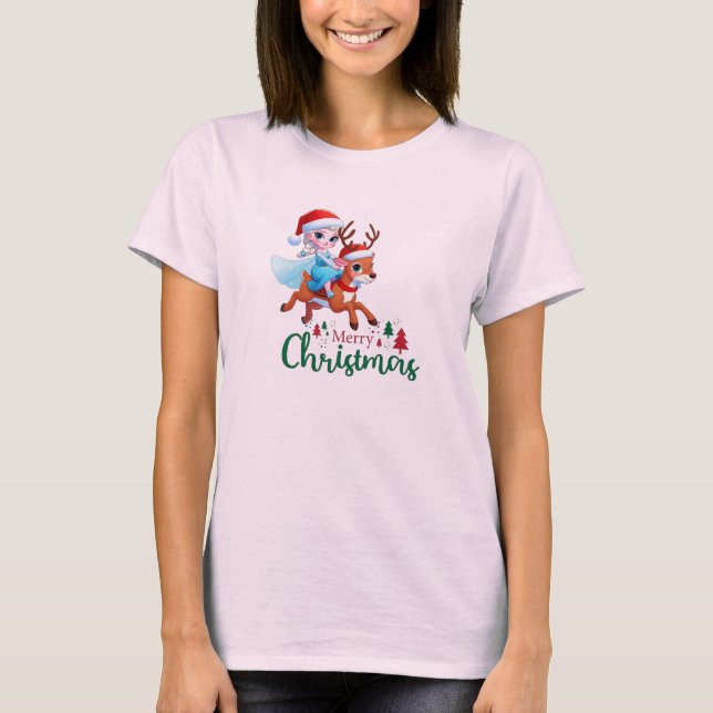 Merry Christmas queen & dear design tshirt  (Front)