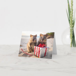 Merry Christmas Quokkas at the Beach -  Card