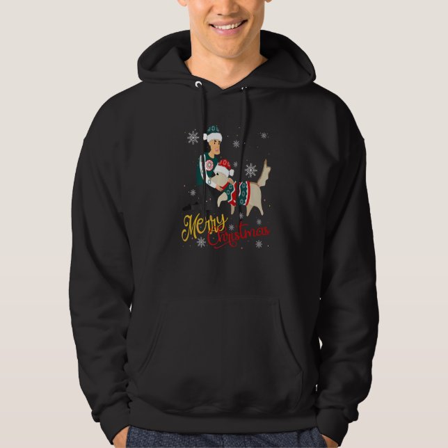 Merry Christmas quote Dog cool Dog Christmas Hoodie (Front)
