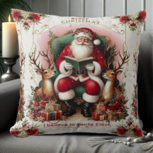 Merry Christmas Quote Santa Reading to Reindeers 