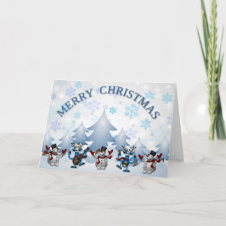 Merry Christmas Quote With Blue Text Holiday Card