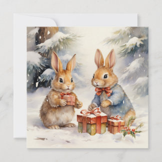 Merry Christmas Rabbit Card