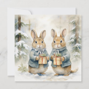 Merry Christmas Rabbit Card