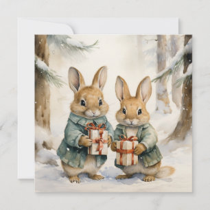 Merry Christmas Rabbit Card