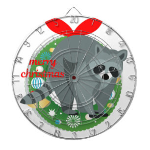 merry christmas racoon dartboard