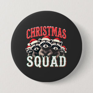 Merry Christmas Racoon Santa Hat Lovers 7.5 Cm Round Badge