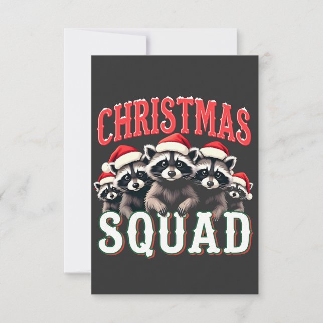 Merry Christmas Racoon Santa Hat Lovers  Thank You Card (Front)