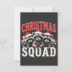 Merry Christmas Racoon Santa Hat Lovers  Thank You Card