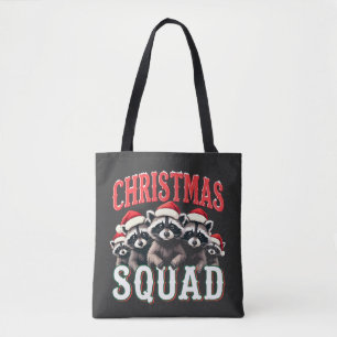 Merry Christmas Racoon Santa Hat Lovers  Tote Bag