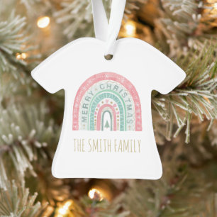 Merry Christmas Rainbow Art Family Names Year Ornament