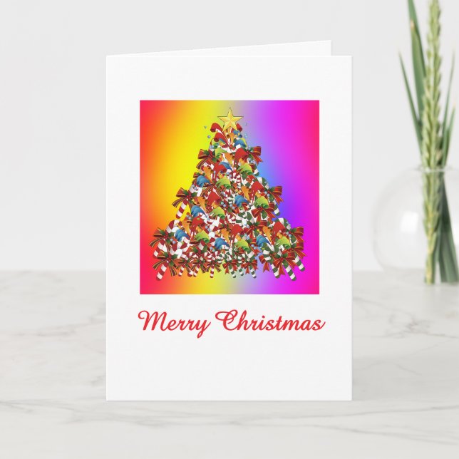 Merry Christmas Rainbow Holiday   Card (Front)