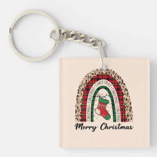 Merry Christmas Rainbow Key Ring