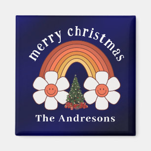 Merry Christmas Rainbow Personalised  Magnet