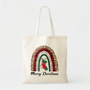 Merry Christmas Rainbow Tote Bag