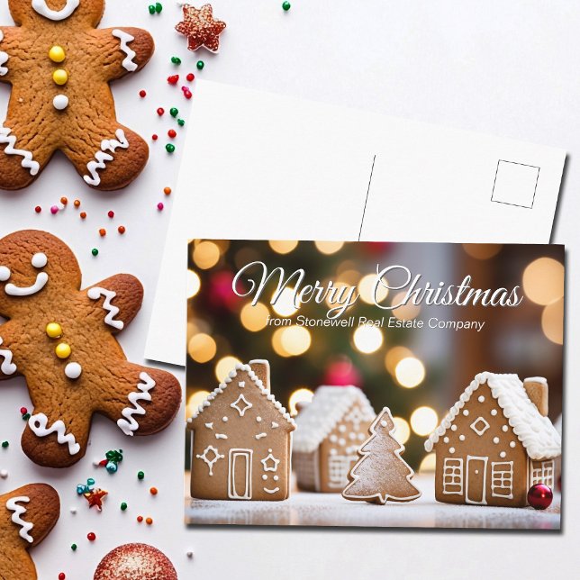 Merry Christmas Real Estate Gingerbread House Holiday Postcard (Creator Uploaded)