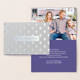 Merry Christmas. Real Foil Christmas Photo Cards
