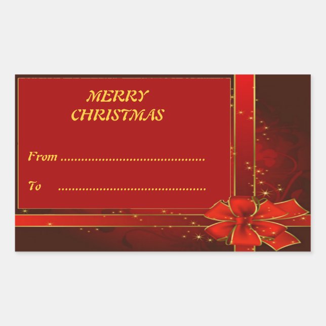 Merry Christmas Rectangle Sticker (Front)