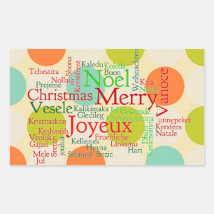 Merry Christmas Rectangular Sticker