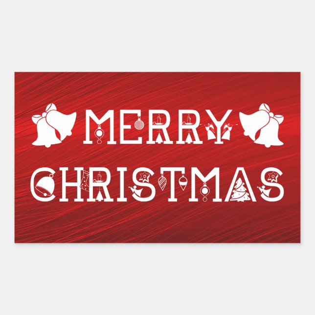 merry Christmas Rectangular Sticker (Front)