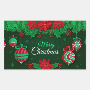 Merry Christmas Rectangular Sticker