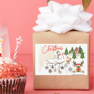 Merry Christmas Rectangular Sticker