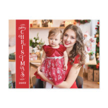 Merry Christmas red 2 photos family