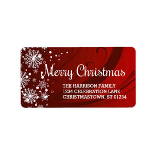 Merry Christmas (red) Address Labels