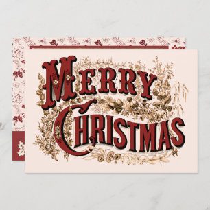 Merry Christmas - Red and Gold Holiday Card