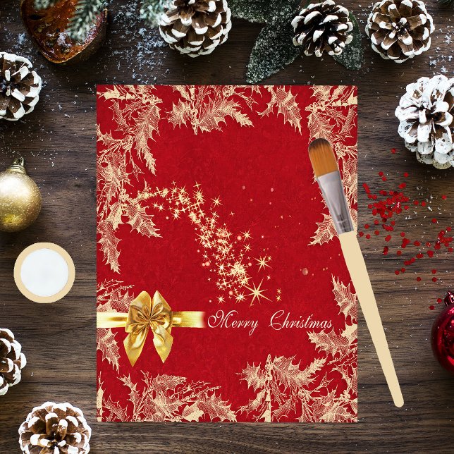 Merry Christmas Red and Gold Scrapbook Paper (Creator Uploaded)