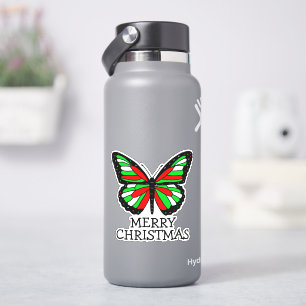 Merry Christmas Red and Green Butterfly