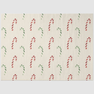 Merry Christmas Red and Green Candy Canes Tissue Paper