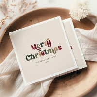 Merry Christmas Red and Green Retro